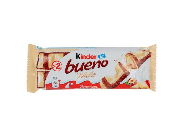 Kinder Bueno White Napolitana trasa in ciocolata alba, cu umplutura de lapte si alune de padure 39 g