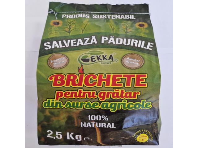 Brichete pentru gratar din surse agricole Gekka, 2.5 kg