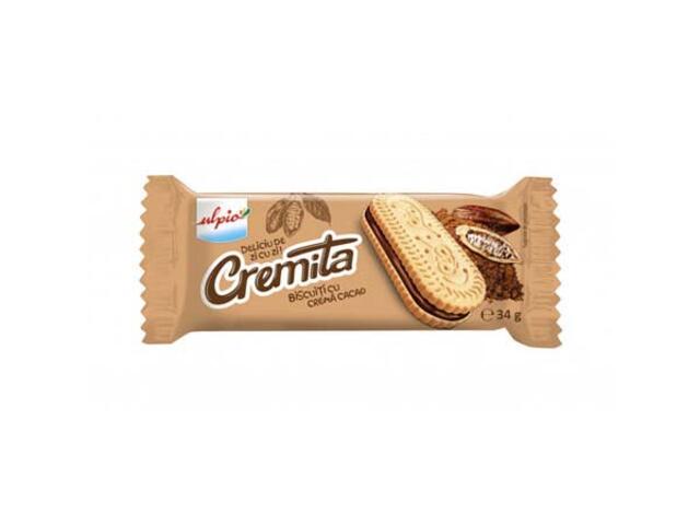 Biscuiti de vanilie cu crema cacao 34g Ulpio