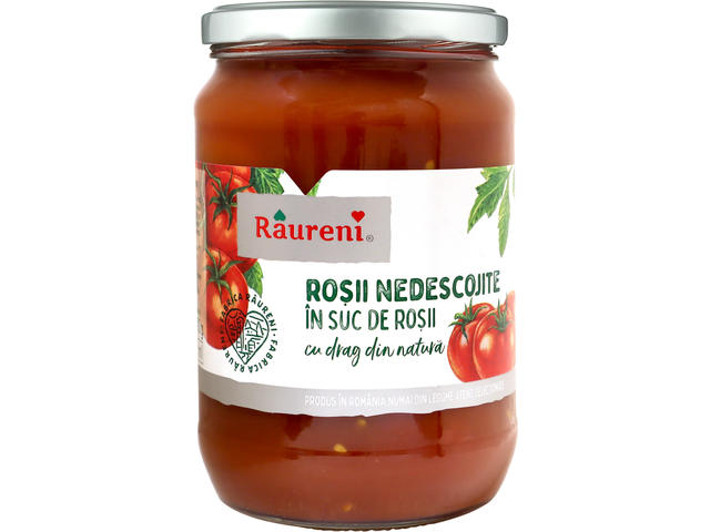 Rosii nedescorjite in suc de rosii Raureni 700g