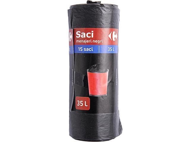 Sac Carrefour Negru, 35Lx15 Bucati