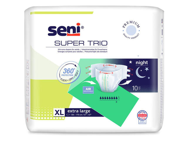 Absorbante pentru incontinenta Seni Super Trio, marimea XL, 10 bucati