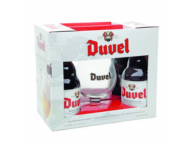 Bere 4 x 0,33 l + pahar Duvel