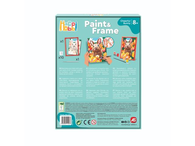 Set de pictura pe numere, Happi Hobbi, Picteaza si inrameaza, Iepuras vesel