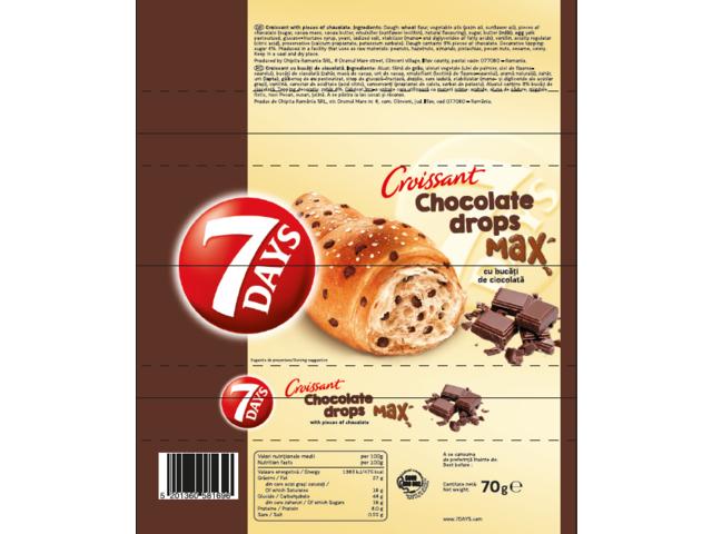 7Days Croasant cu bucatele de ciocolata 70g