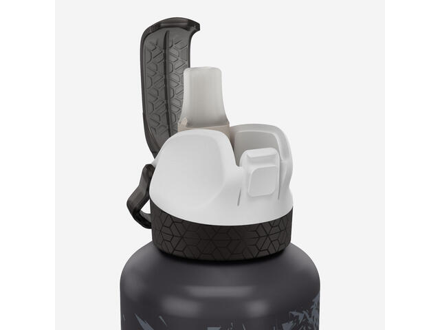 Bidon aluminiu 500, capac instantaneu, cu pipetă și pai Drumeție 0,6L Roz Copii