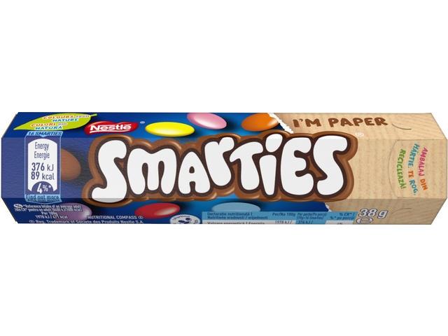 NESTLE SMARTIES  bomboane de ciocolata cu lapte 38g hexatube