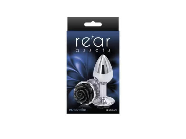 Dildo Anal Metalic Rear Assets Rose Silver Black Small