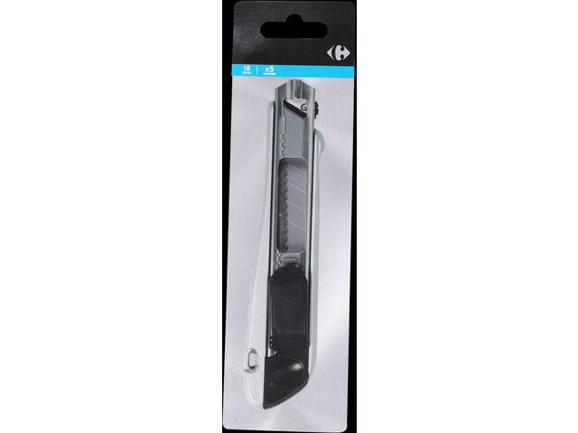 Cutter cu 5 lame Carrefour, 18 mm, Gri