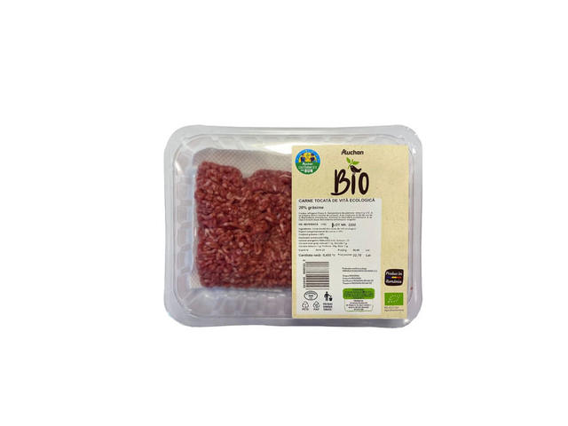 Carne tocata de vita ecologica Auchan Bio, +/- 1 kg