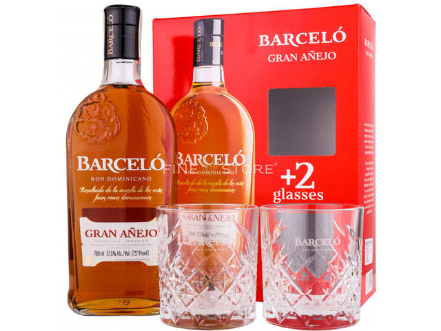 Barcelo Gran Anejo Ron Cu 2 Pahare 0.7L