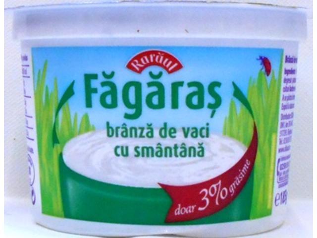 Branza de vaci cu smantana Fagaras 3% grasime 185 g Raraul
