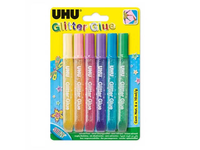 UHU YC GLITTER6X10ML SHINY