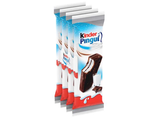 Desert cu umplutura de lapte si glazura de ciocolata 4 x 30 g Kinder Pinguin