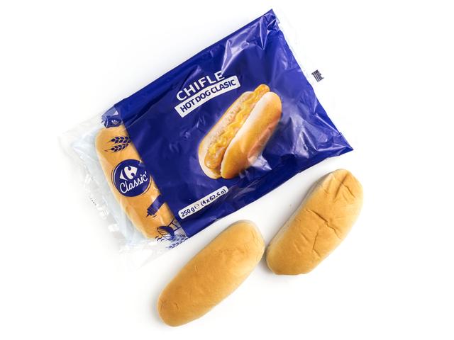 Chifle hotdog Carrefour Classic 250g, 4 bucati