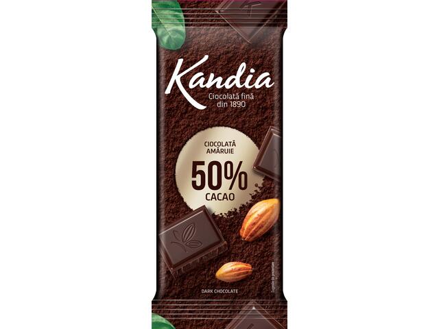 Ciocolata amaruie 50% cacao Kandia 80g