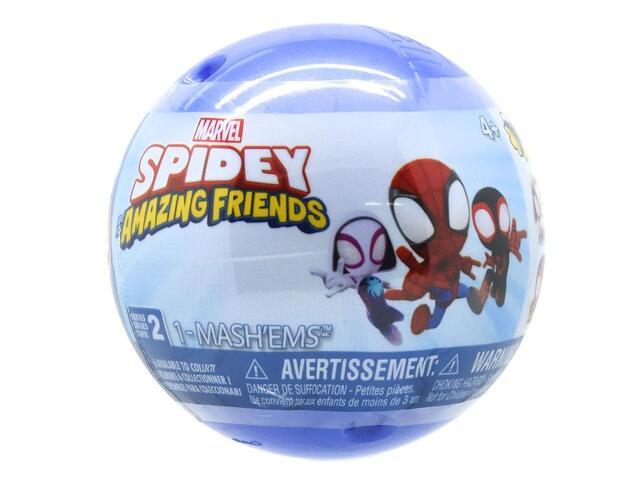 Bila cu figurina surpriza Marvel Spidey and his Amazing Friends Mash'Ems Series 2, 6 modele, Multicolor
