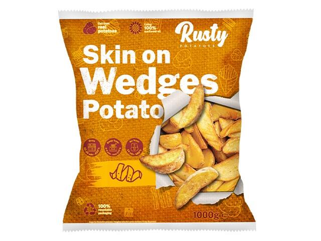 Rusty Cartofi skin on wedges 1kg