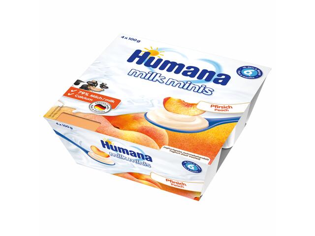 Humana Iaurt Cu Piersici 4X100G, 6+