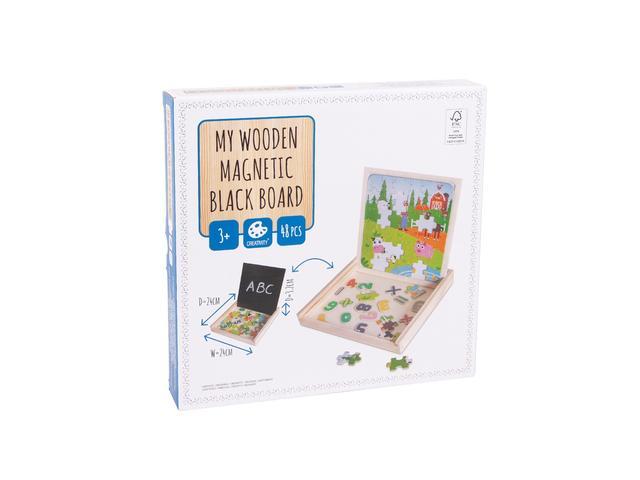 Puzzle lemn cu magneti, 51 piese, Multicolor