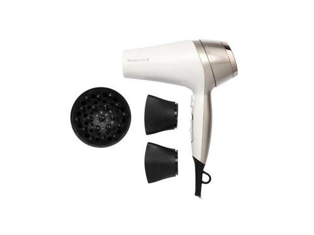 Uscator de par D5720 Remington Thermacare Pro 2400 2200 W Generator de ioni 3 Trepte de temperatura 2 Viteze Ceramica Difuzor Concentrator Alb