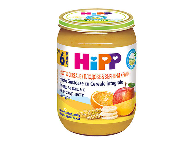 Piure eco fructe si cereale integrale Hipp 190g