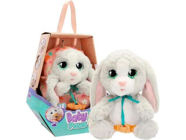 Jucarie de plus interactiva, Baby Paws, Iepuras, 24 cm