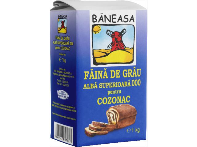 Faina alba de grau 000 pentru cozonac Baneasa 1kg