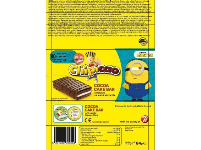 Chipicao Cakebar cacao & vanilie 64g