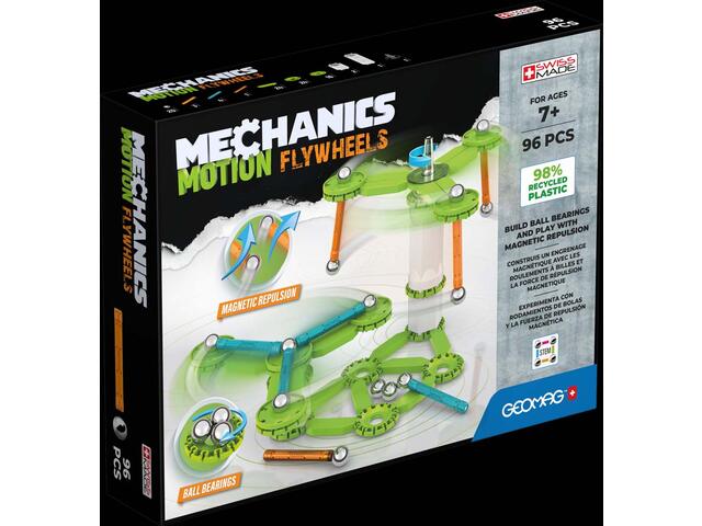 Set de constructii cu magnet Geomag Motion Flywheels, 96 piese, Multicolor
