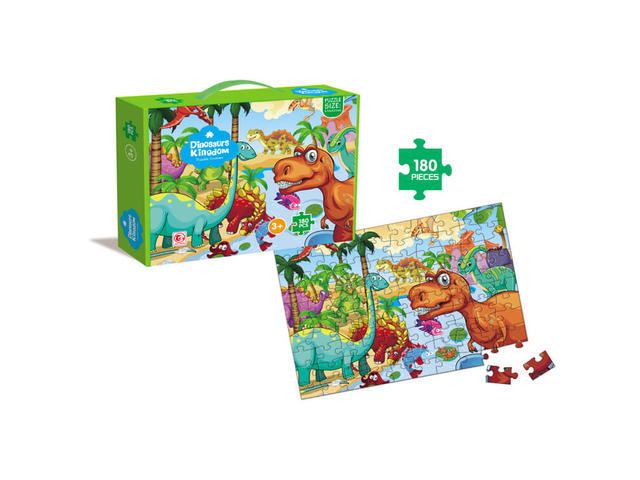 Set puzzle Dinosaur's Kingdom, 180 piese, Multicolor