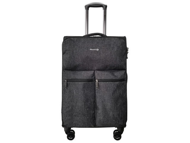 Troler Airport Polysoft, 40 x 65 x 25 cm, marime M, culoare negru