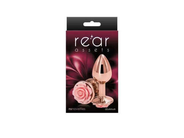 Dildo Anal Metalic Rear Assets Rose Gold Pink Small