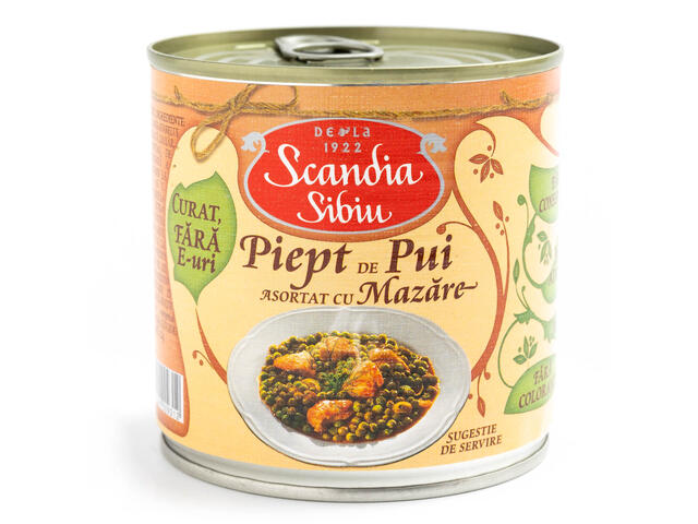 Piept de pui asortat cu mazare Scandia Sibiu 400g