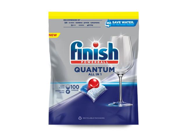 Detergent Finish Quantum pentru masina de spalat vase, 100 capsule