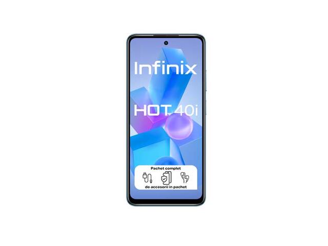 Smartphone Infinix Hot 40i, 128 GB, 4 GB RAM, Dual Sim, 4G, Palm Blue