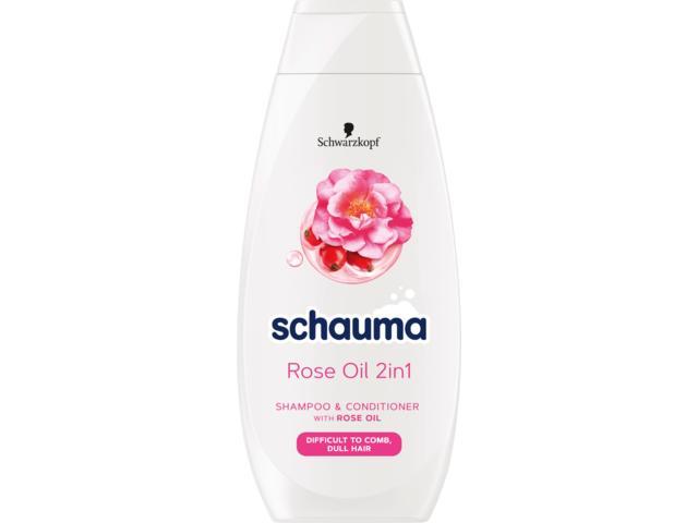 Șampon și Balsam Schauma 2In1 Rose Oil Cu Ulei De Trandafir. Pentru Păr Greu De Pieptănat, Fără Luciu. 400 Ml