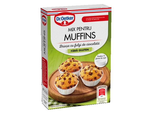 Dr.Oetker Mix pentru Muffins fara Gluten cu gust de Vanilie si fulgi de Ciocolata 320g