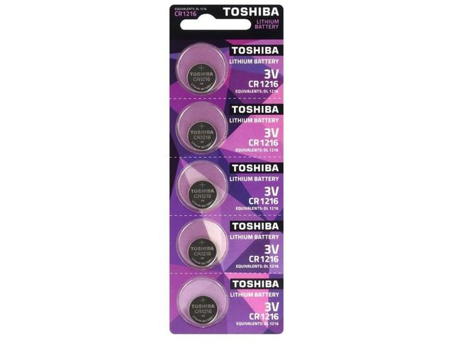 Baterie alcalina Toshiba CR1216 PW, 3 V, 5 buc/blister