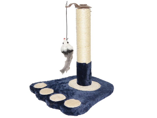 Ansamblu pentru pisici Miau Miau in forma de labuta, 36 x 36 x 42 cm, albastru/bej