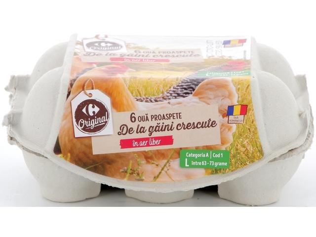 Oua L cod1-aer liber Carrefour Original 6 bucati