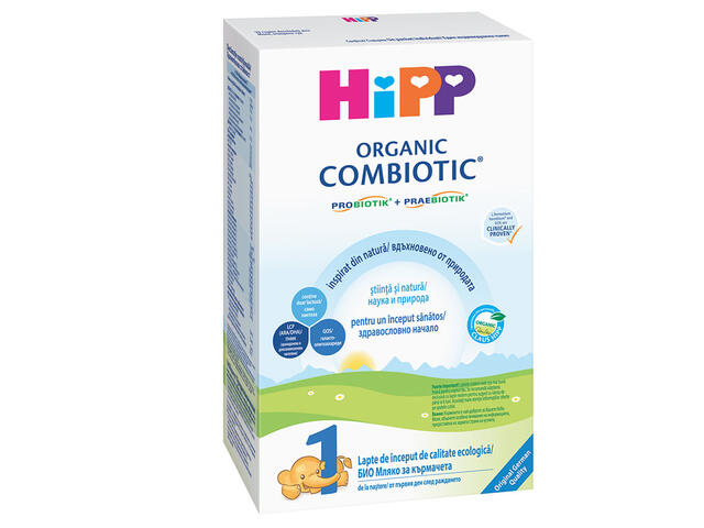 Lapte praf Hipp 1 Organic Combiotic cu fibre dietetice 300g