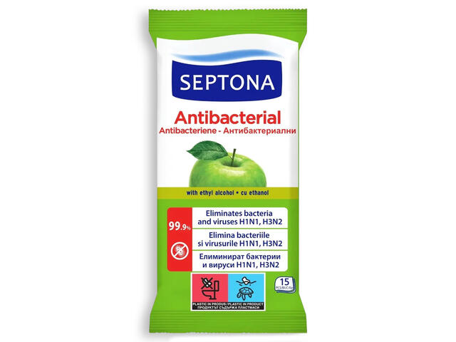 Servetele umede cu parfum de mere 15 buc Septona