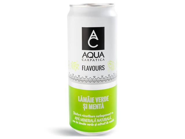 Aqua Carpatica Flavours Apa Minerala Naturala Lamaie Verde Si Menta Doza 330 Ml