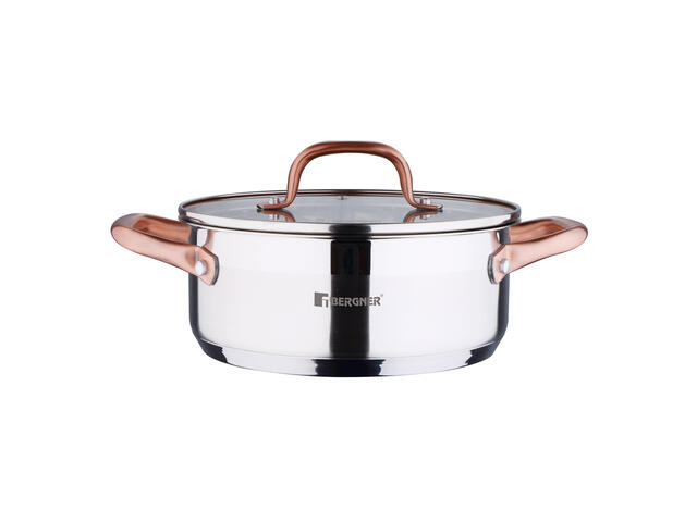 Cratita inox cu capac Copper by Bergner 20 cm