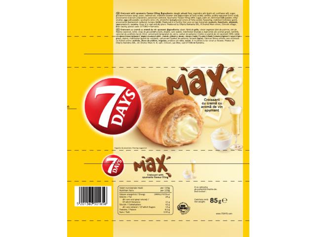 7Days Max Croasant cu crema cu gust de vin spumant 85g