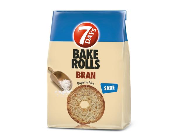 7Day's Bake Rolls Bran rondele de paine crocanta cu tarate si sare 80 g