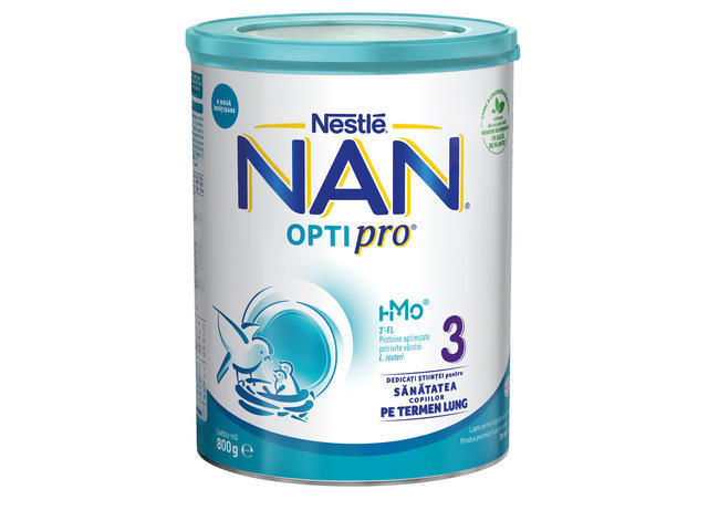 Nestle NAN OPTIPRO 3 HMO Lapte pentru copii de varsta mica, de la 1 an, 800g
