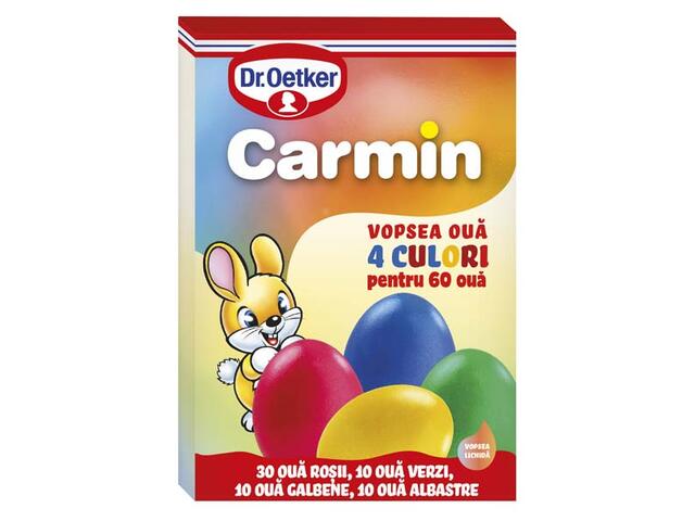 Vopsea lichida 4 culori Carmin pentru 60 oua