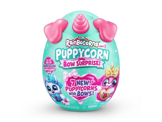 Jucarie de plus surpriza Rainbocorns Puppycorn Bow Surprise Series 2, Multicolor